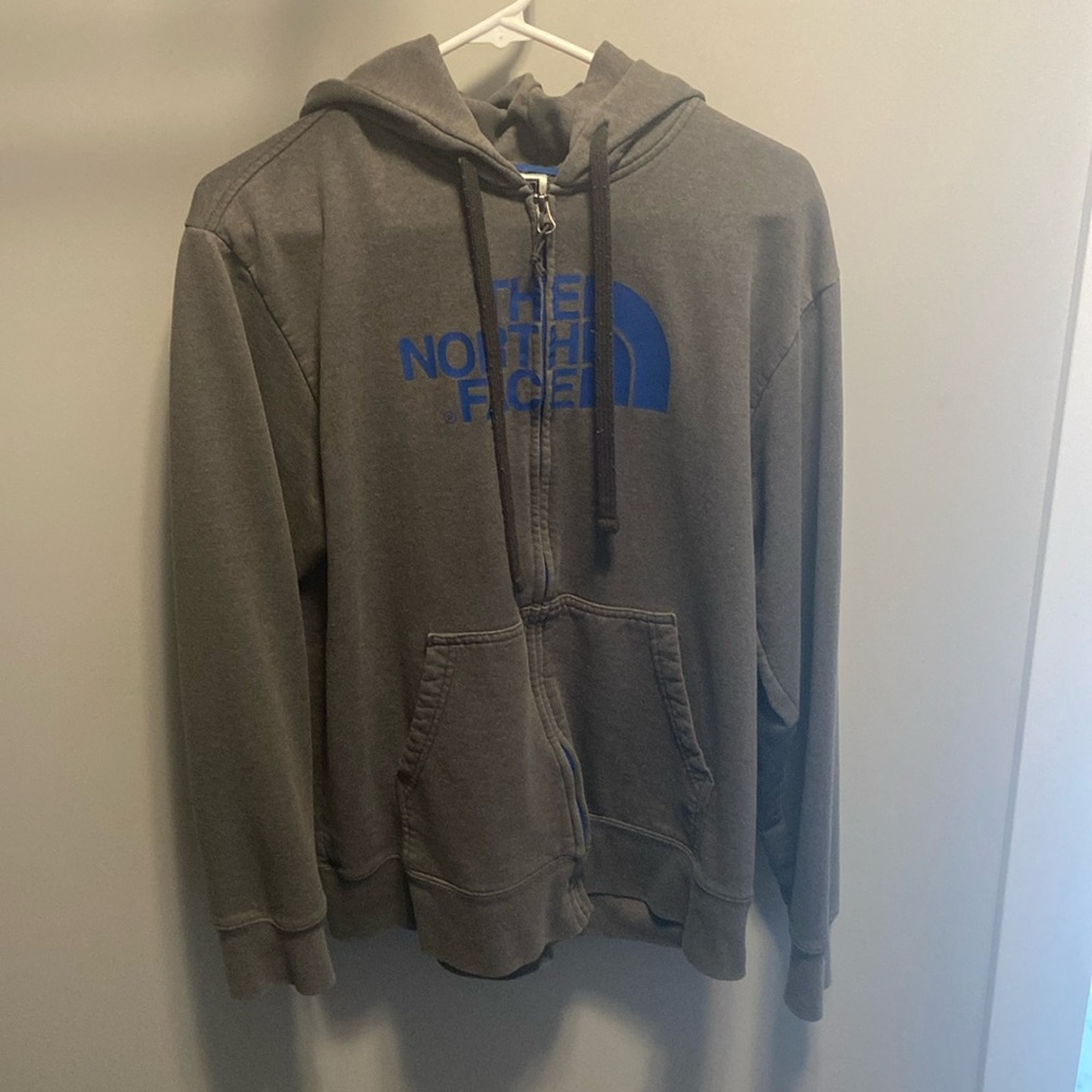 North face sweatshirt.